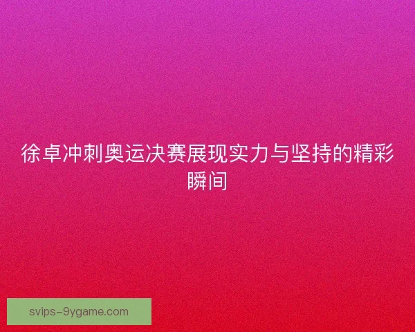 徐卓冲刺奥运决赛展现实力与坚持的精彩瞬间